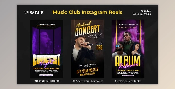 Download Music Club Instagram Reels (Videohive 49562058) - AE Project