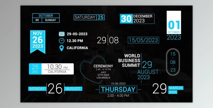 Download Time & Date Titles 2.0 (Videohive 49274661) - AE Project