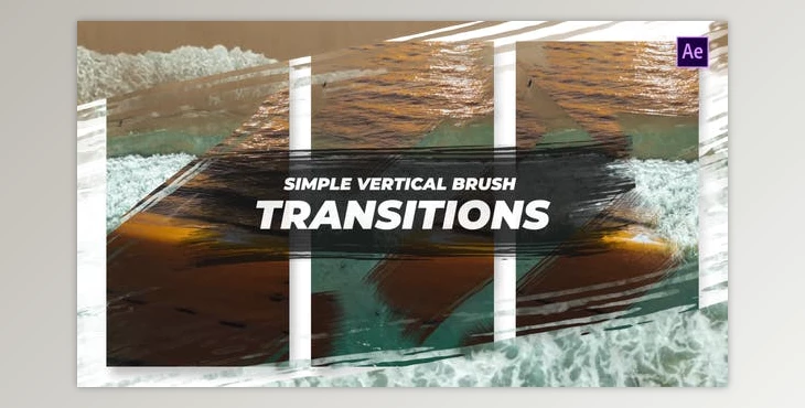 Download Simple Vertical Brush Transitions After Effects (Videohive 47979829) - AE Project