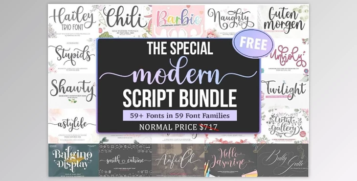 Download The Special Modern Script Font Bundle - 59 Premium Fonts