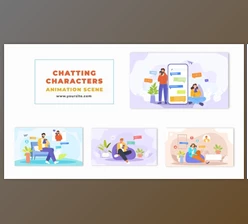 Download Characters Chatting on Social Media 2D Animation Scene (Videohive 47494579) - AE Project