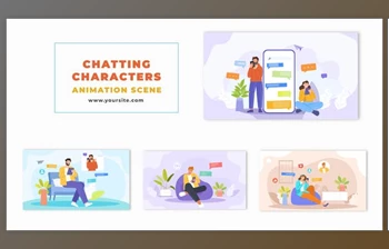 Download Characters Chatting on Social Media <span class='badge badge-warning'>2D</span> <span class='badge badge-warning'>Animation</span> Scene (Videohive 47494579) - AE Project