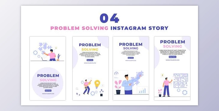 Download Animated Problem Solving Flat Character Instagram Story (Videohive 47440974) - AE Project