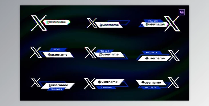 Download Twitter X Glitch Lower Thirds | After Effects (Videohive 47371968) - AE Project