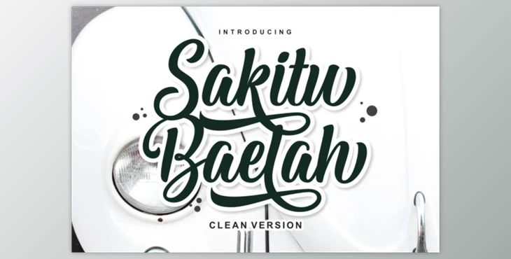 Download Sakitu Baelah - Clean Brush Font