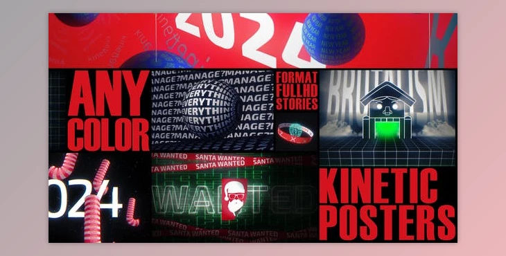 Download Kinetic Christmas Posters (Videohive 49769806) - AE Project
