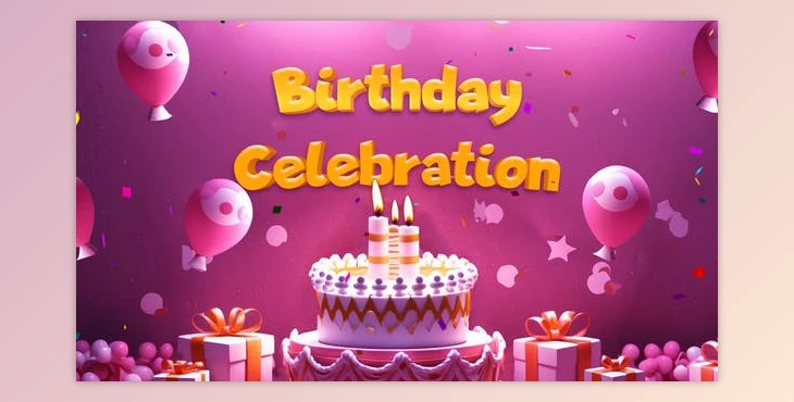 Download Beautiful 3D Birthday Party Invitation Slideshow (Videohive 49758975) - AE Project