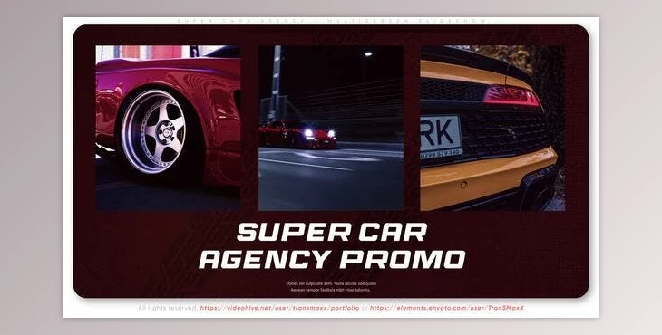 Download Supercars Agency – Multiscreen Slideshow (Videohive 49782761) - AE Project