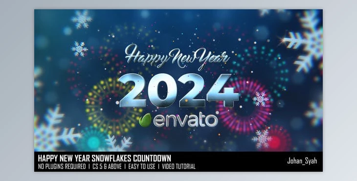 Download Happy New Year Snowflakes Countdown (Videohive 49904670) - AE Project