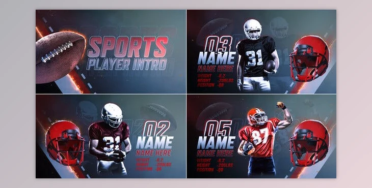 Download American Football Player Intro (Videohive 48999372) - AE Project