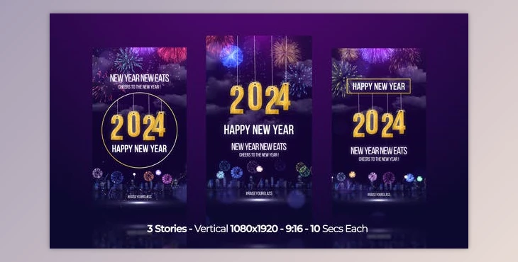 Download Happy New Year Wishes 2024 Instagram Stories (Videohive 49906155) - AE Project