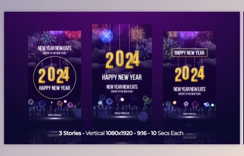 Download Happy New Year Wishes <span class='badge badge-warning'>2024</span> Instagram Stories (Videohive 49906155) - AE Project