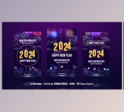 Download Happy New Year Wishes 2024 Instagram Stories (Videohive 49906155) - AE Project