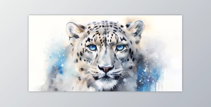 Download Snow Leopard Serenity: Capturing Expressive Elegance with Watercolor
