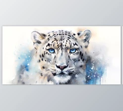 Download Snow Leopard Serenity: Capturing Expressive Elegance with Watercolor