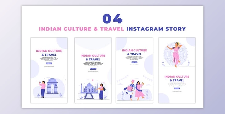 Download Indian Culture and Tour Places 2D Animation on Instagram Story (Videohive 47395228) - AE Project
