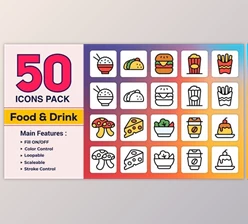 Download Dual Icons Pack – Food & Drink Icons (Videohive 49882488) - AE Project