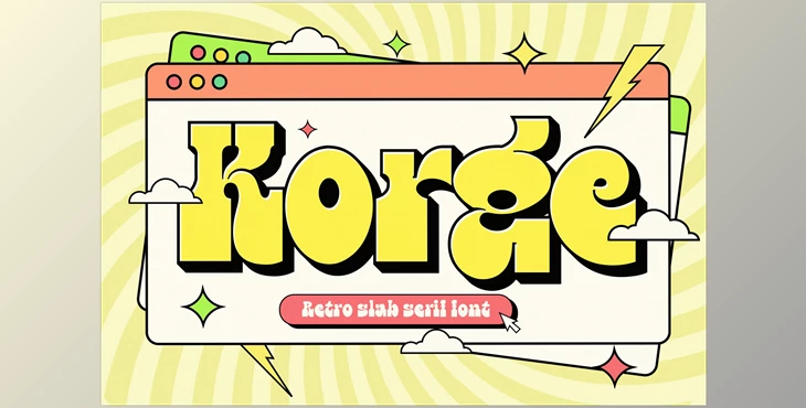 Download Korge - Retro Bold Slab Serif Logo Font