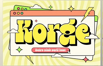 Download Korge - Retro Bold Slab Serif Logo <span class='badge badge-warning'>Font</span>