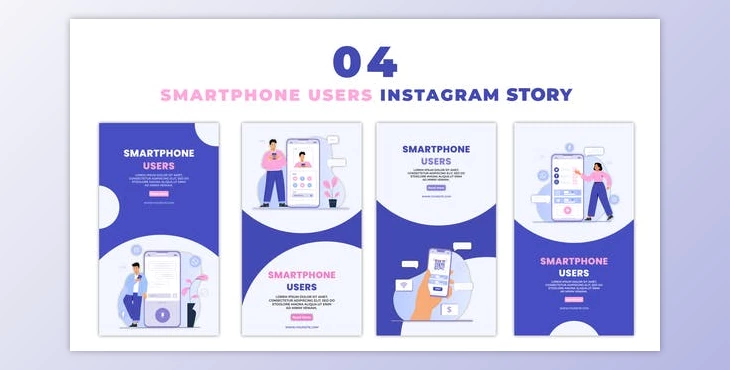 Download Smartphone Users 2D Instagram Story Template (Videohive 47390282) - AE Project