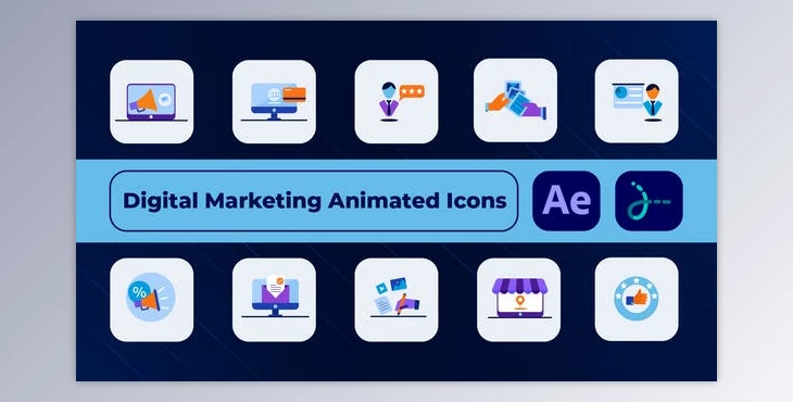 Download Digital Marketing Animated Icons (Videohive 49999017) - AE Project