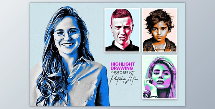 Download Highlight Drawing Photoshop Action