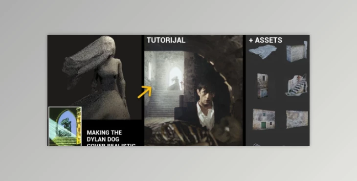Download Creating Realistic Horror Scene In Blender + 37 Photoscanned Stone Assets