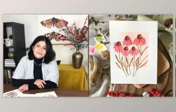 Download Relaxing Watercolors: Paint Vintage <span class='badge badge-warning'>Style</span> Flowers on Colored Backgrounds