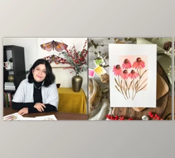 Download Relaxing Watercolors: Paint Vintage Style Flowers on Colored Backgrounds