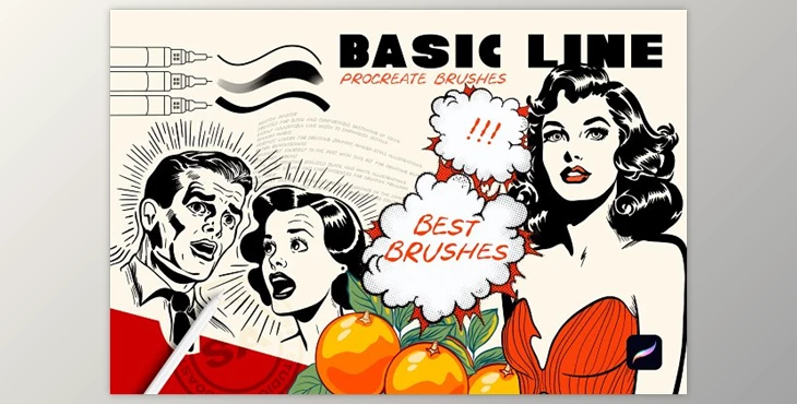 Download Creativemarket – Procreate Basic Line for Sketch