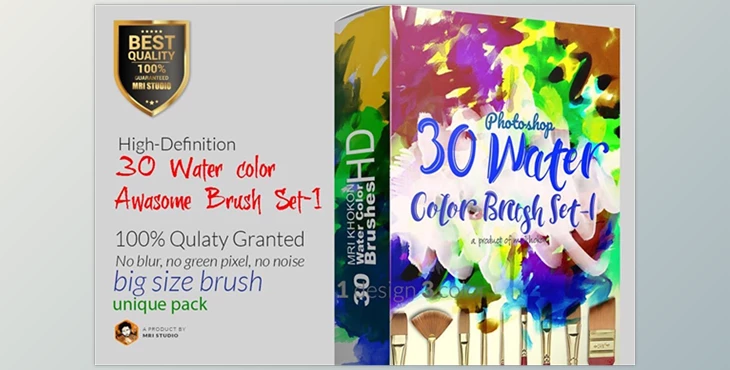 Download Water Color Awesome Brush Set-1