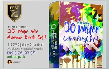 Download Water <span class='badge badge-warning'>Color</span> Awesome Brush Set-1