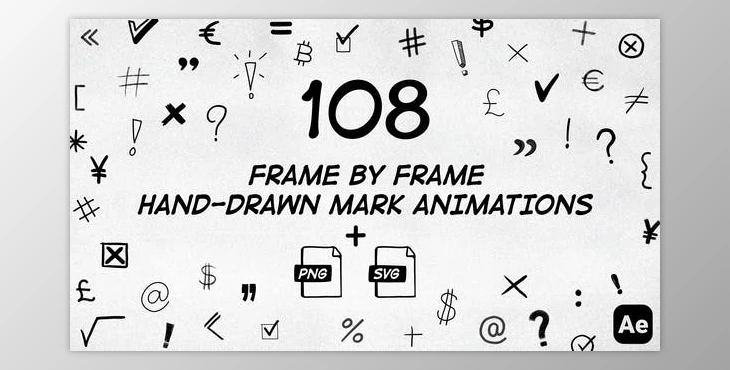 Download 108 Frame By Frame Animated Marks Pack (Videohive 50034230) - AE Project