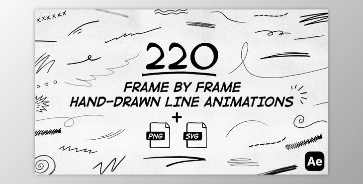 Download 220 Frame By Frame Animated Lines (Videohive 50034074) - AE Project