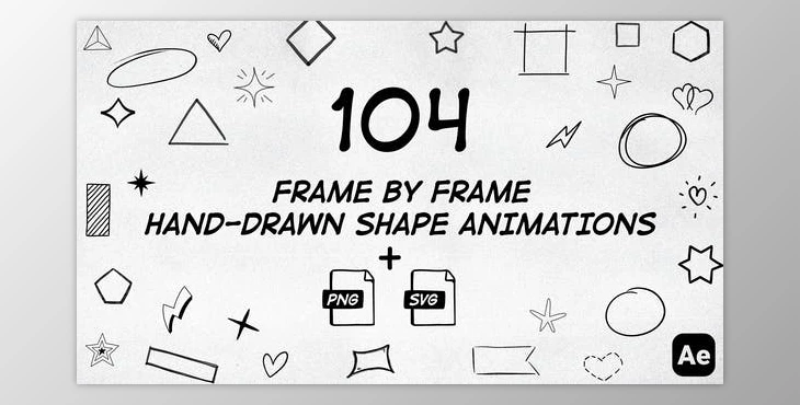 Download 104 Frame By Frame Animated Shapes Pack (Videohive 50034158) - AE Project