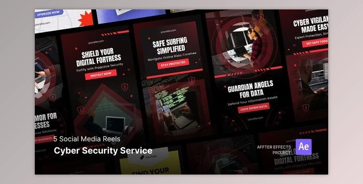 Download Social Media Reels – Cyber Security Service After Effects Template (Videohive 50070818) - AE Project