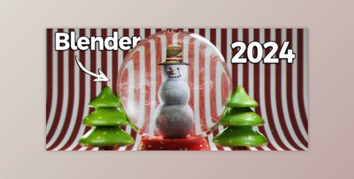 Download Learn Modeling in Blender 4: Create Realistic Holiday Terrarium