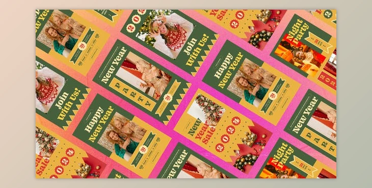 Download New Year Retro Stories (Videohive 50071009) - AE Project