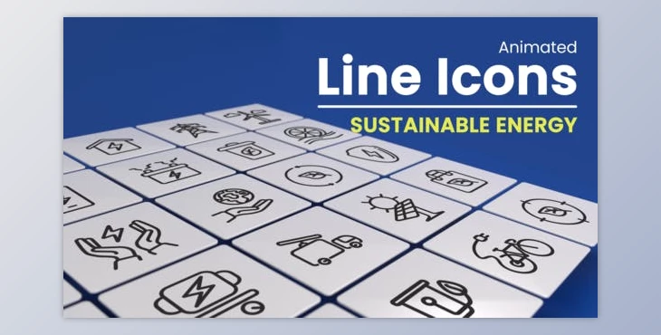 Download 50 Animated Sustainable Energy Line Icons (Videohive 50120969) - AE Project