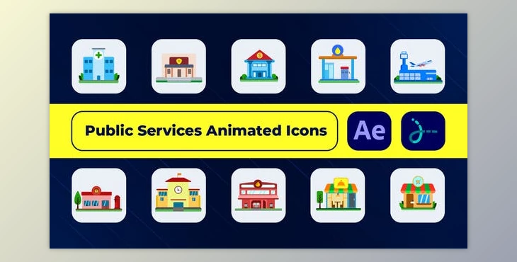 Download Public Services Animated Icons (Videohive 49998984) - AE Project