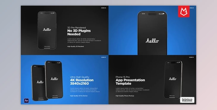 Download App Promo | Phone Pro15 Mockup Pack (Videohive 49728934) - AE Project