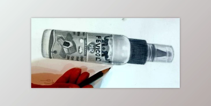 Download Pencil Drawing/Common Objects (Fevicol Bottle) Drawing