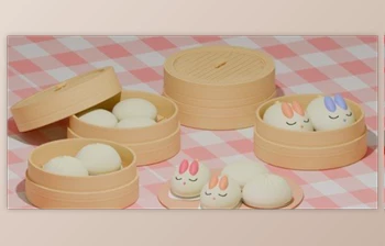 Download <span class='badge badge-warning'>Blender</span> : Chinese Buns by Kornwanast