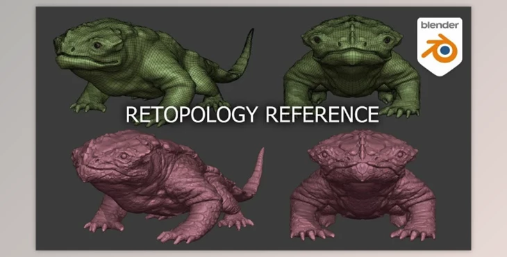 Download Blender – Retopology reference – Lizard creature