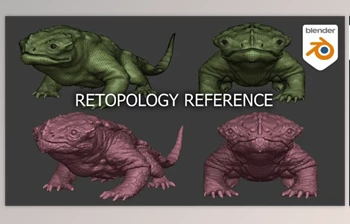 Download <span class='badge badge-warning'>Blender</span> – Retopology reference – Lizard creature