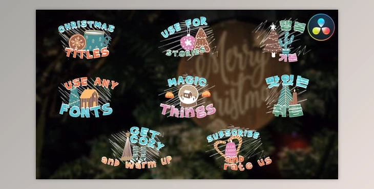 Download Christmas Cartoon Titles for DaVinci Resolve (Videohive 50039501)