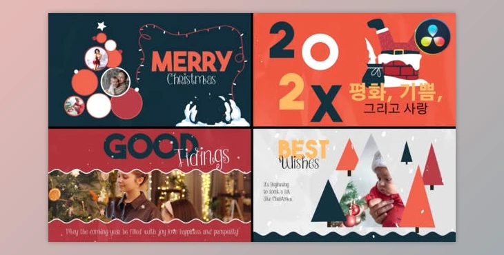 Download Christmas Cartoon Typography Scenes | DaVinci Resolve (Videohive 50039359)