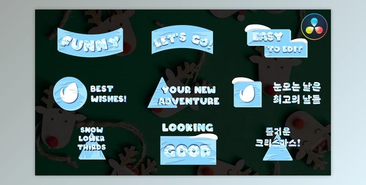 Download Snow Lower Thirds | DaVinci Resolve (Videohive 49982237)