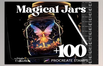 Download 100+ <span class='badge badge-warning'>Procreate</span> Magical Jars Stamps 85423362