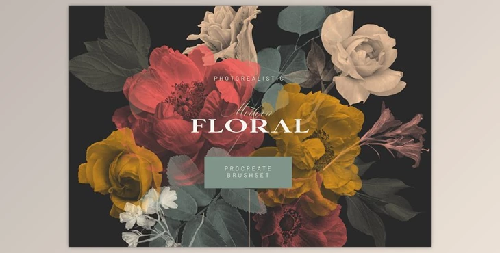 Download Creativemarket – Modern Floral Procreate Stamp Brush Kit